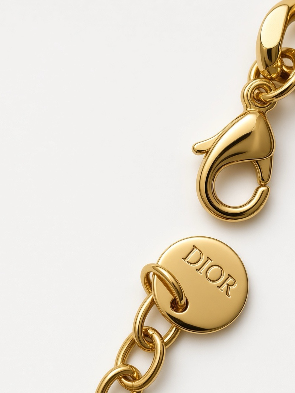 Gold Dior chain necklace, black logo - Picture 5 of 6